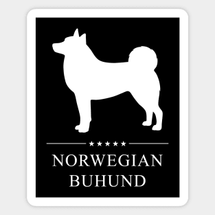 Norwegian Buhund Dog White Silhouette Magnet